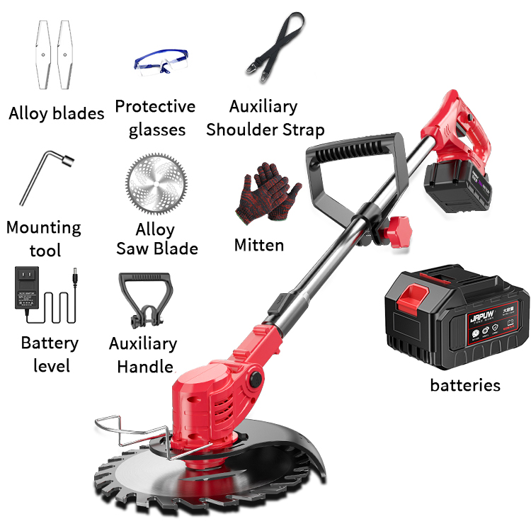 500W Brushless Motor Hand Push Lawn Mower Electric Grass Trimmer Machine Brush Cutter with Wheels for Garden