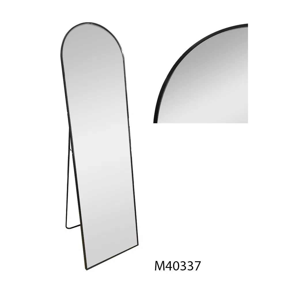 Customized Full Length Gold Aluminum Alloy Frame Home Decoration Arch Metal Stand Dressing Mirror