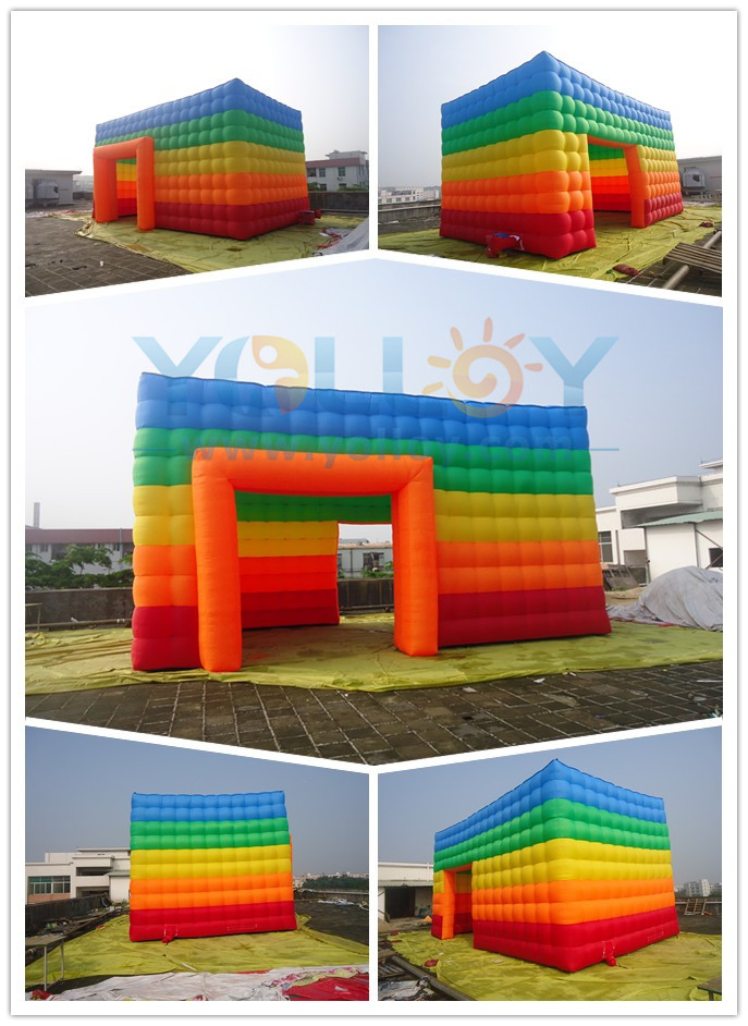 Customized Inflatable Rainbow Cube Tent for Sale