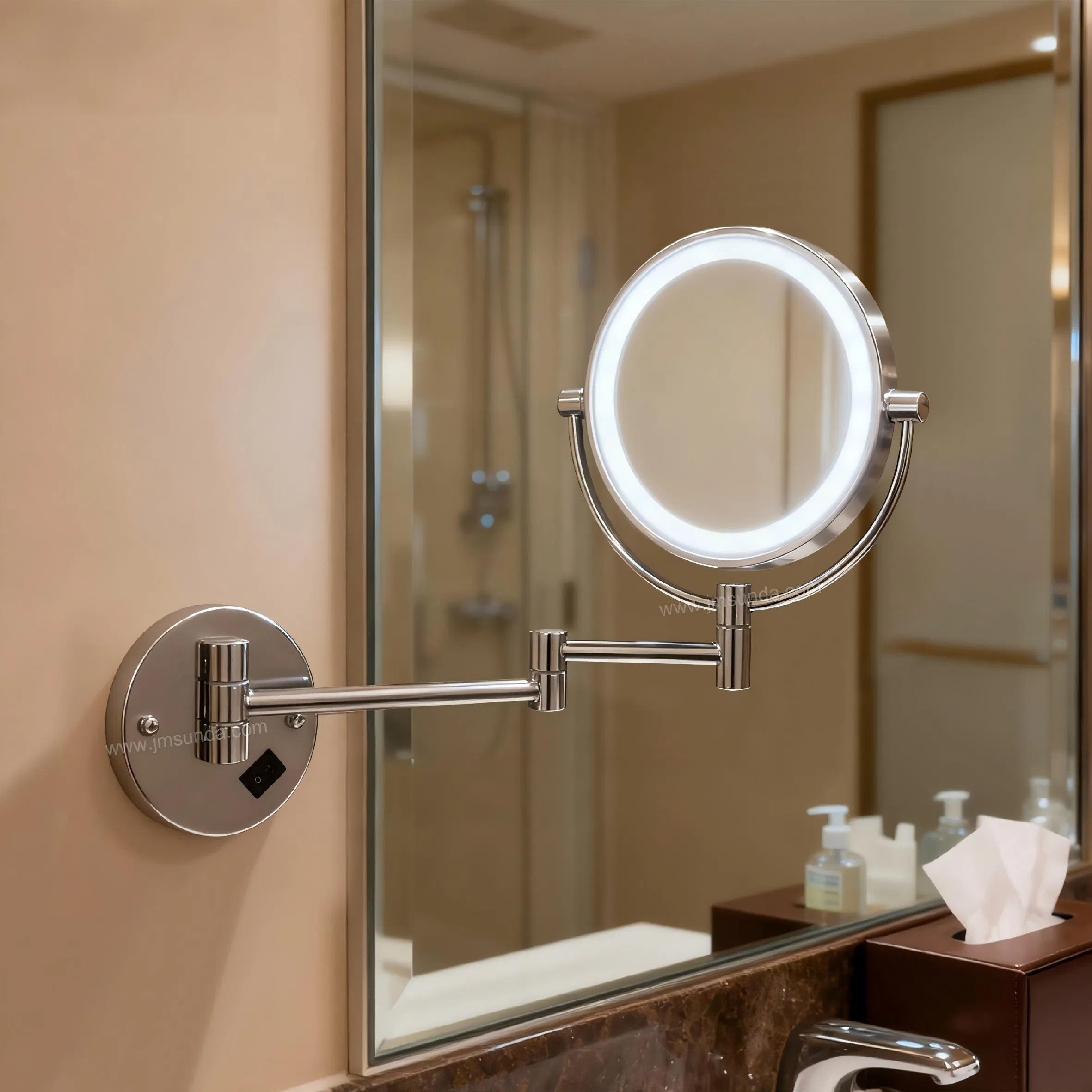 Wall Mounted Vanity Makeup Magnifying Cosmetic Mirror with LED Light