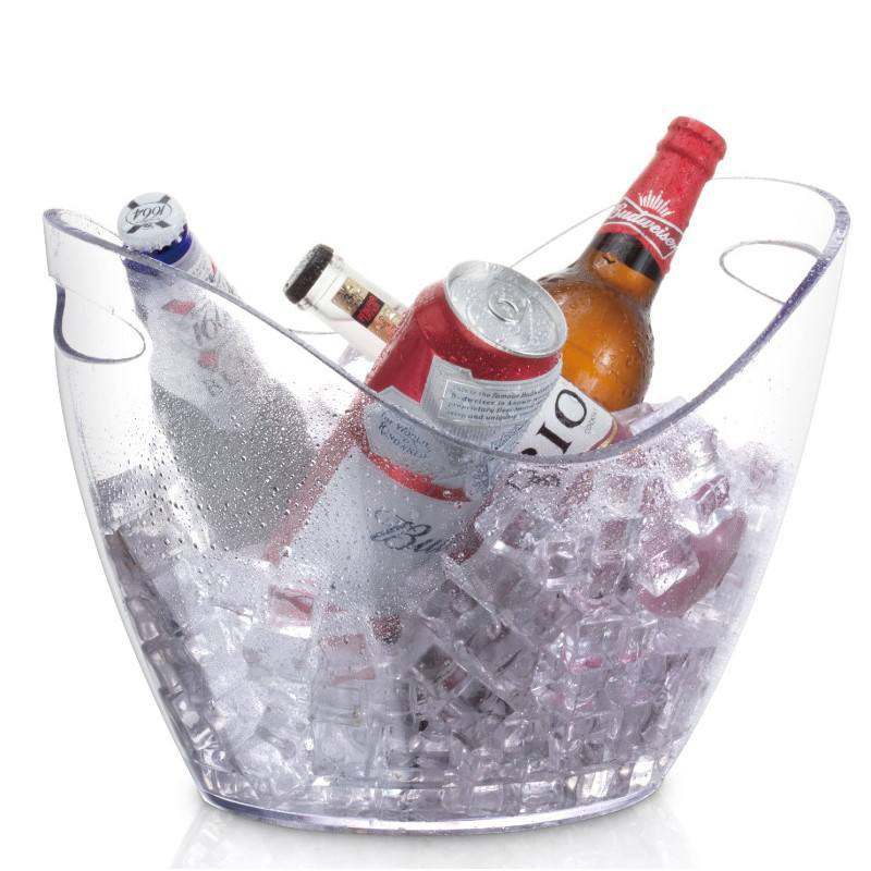 Plastic Ice Bucket & Ingot Bucket 4.5L Irregular Shape Modern Design Solid Color Basin