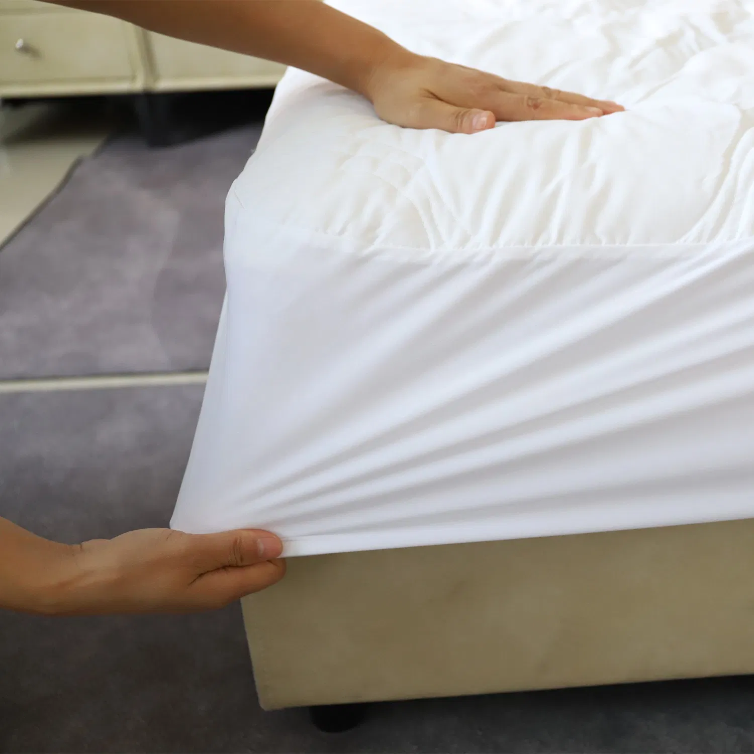 Quilted Waterproof Woven Mattress Protector with Extra Deep Fitted Sheet