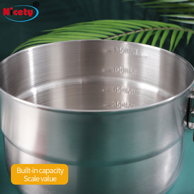 Outdoor Anti-Scalding Non-Toxic Environmental Protection Stainless Steel Camping Pot with Handle