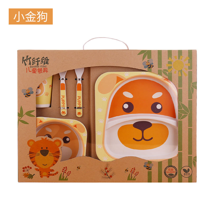 BPA Free Melamine Tableware 5-Section Divided Melamine Kids Children Plate with Printing