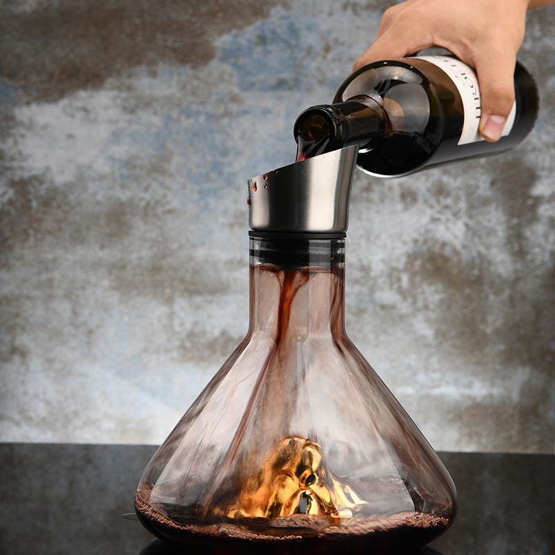 Best Selling Waterfall Quick Red Wine Household Transparent Glass Filter Wine Dispenser