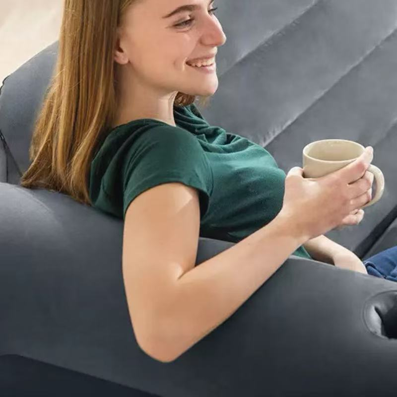 Factory Direct Folding Double Flocked Deluxe Built-in Air Bed Mattresses