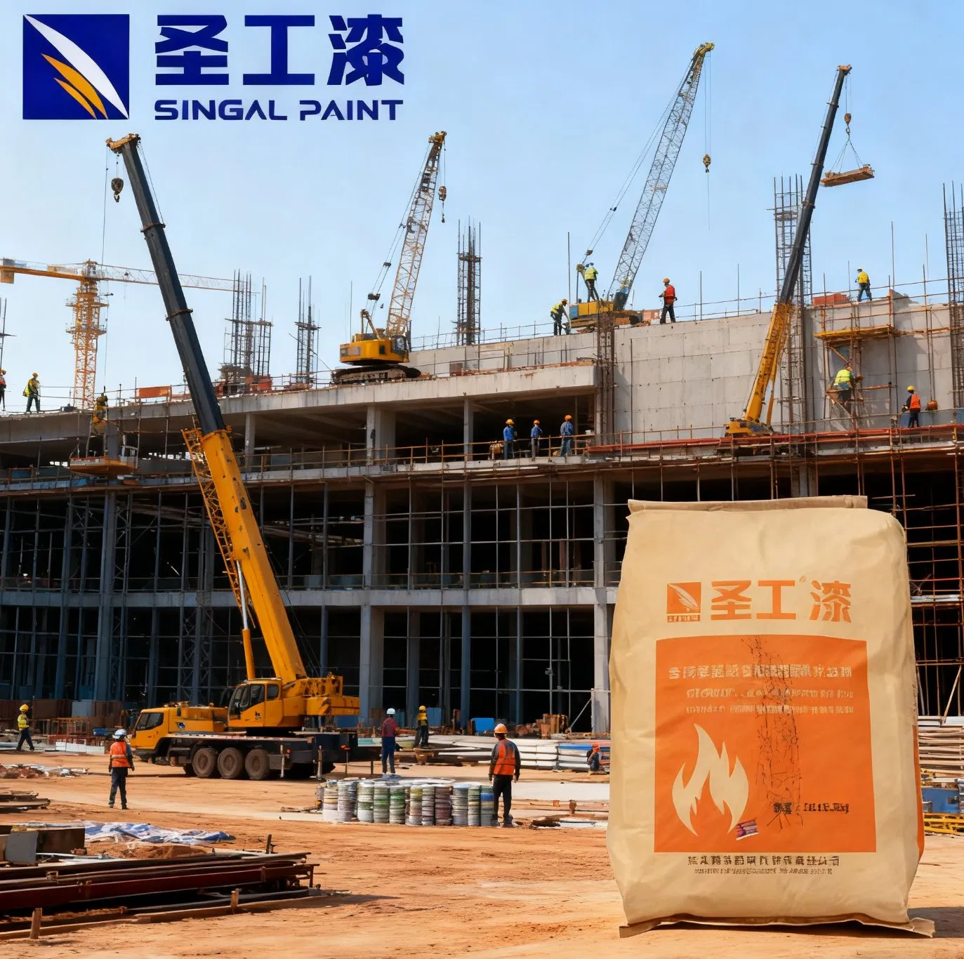Indoor Non-Intumenscent Fireproof Fire Resistive Coating for Steel Structure
