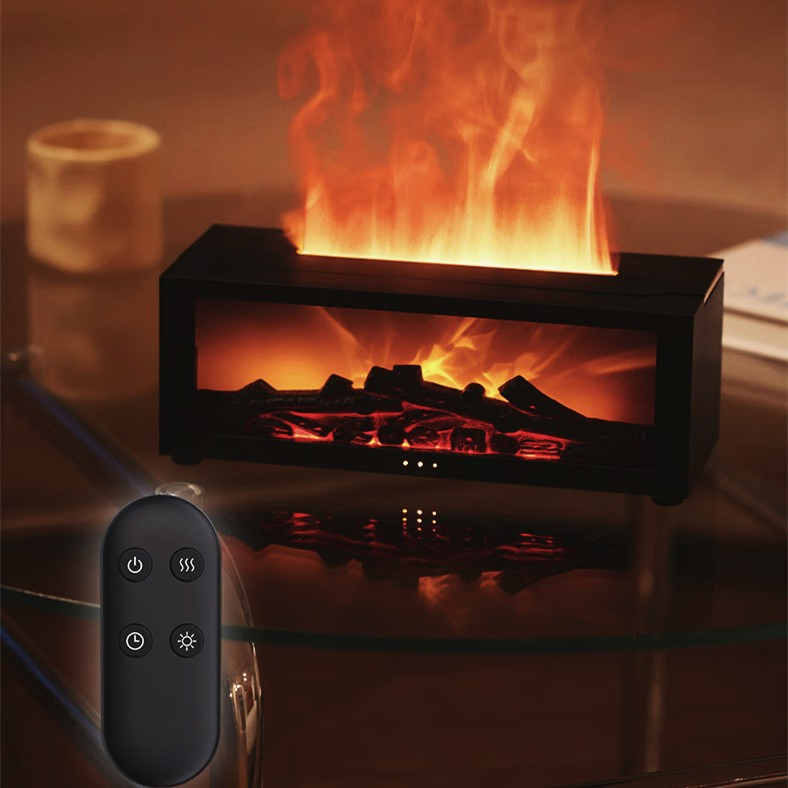 Simulated Flame Essential Oil Diffuser Bedroom Quiet Aromatherapy Machine with USB Charging