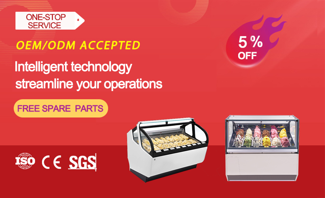 Prosky Portable Small Gelato Display Freezer Fridge Machine Ice Cream Cake Showcase