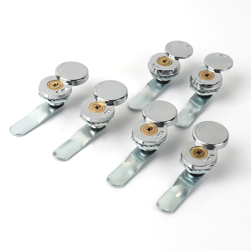 Bright Chrome Brass Cylinder Cross Key Lock with Rain Cover for Outdoor Use