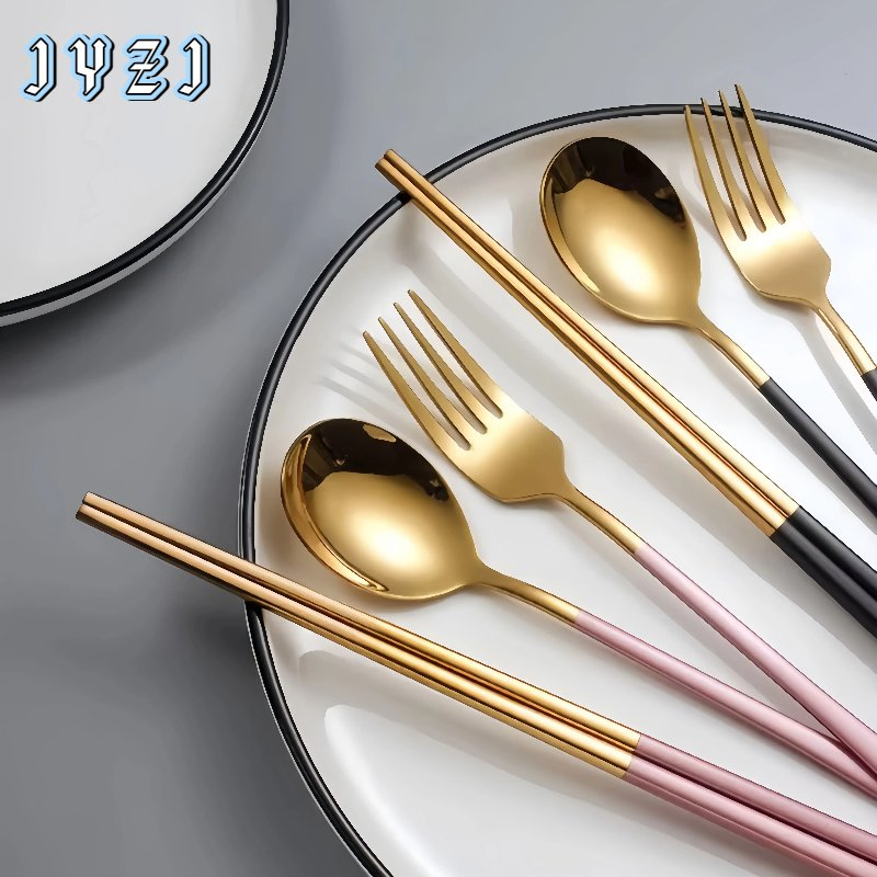 Reusable Stainless Steel Fork, Spoon, and Chopsticks Dining Kit