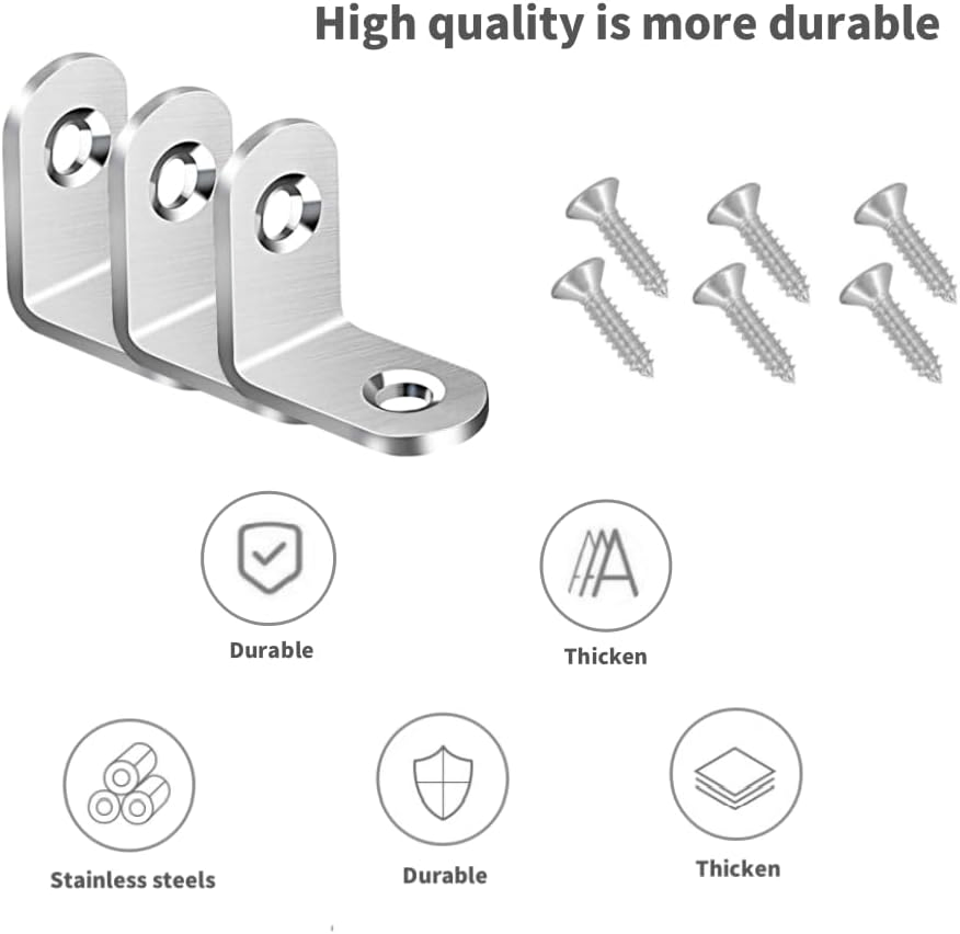 [Furniture Hardware] Stainless Steel Corner Bracket, Metal Fixed Connection Plate