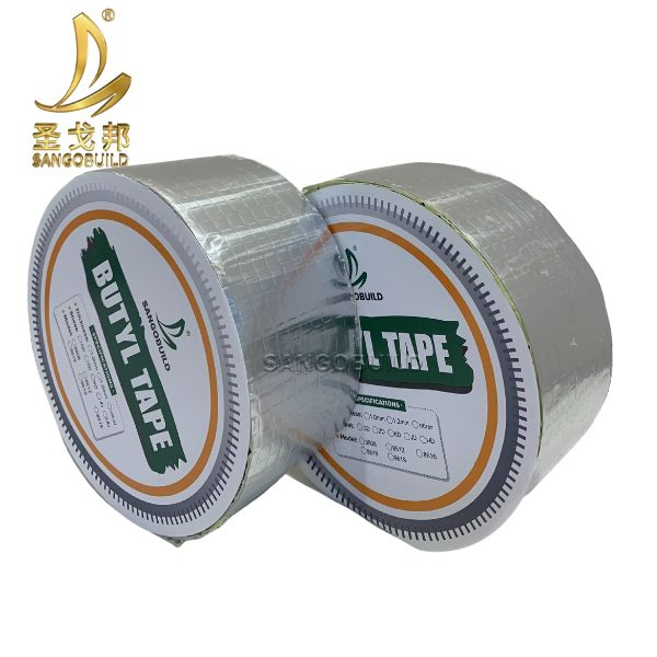 Self-Adhesive Butyl Tape Waterproof Stop Leak Seal High Temperature Aluminum Foil Butyl Rubber Roofing Tape for Roof Repair