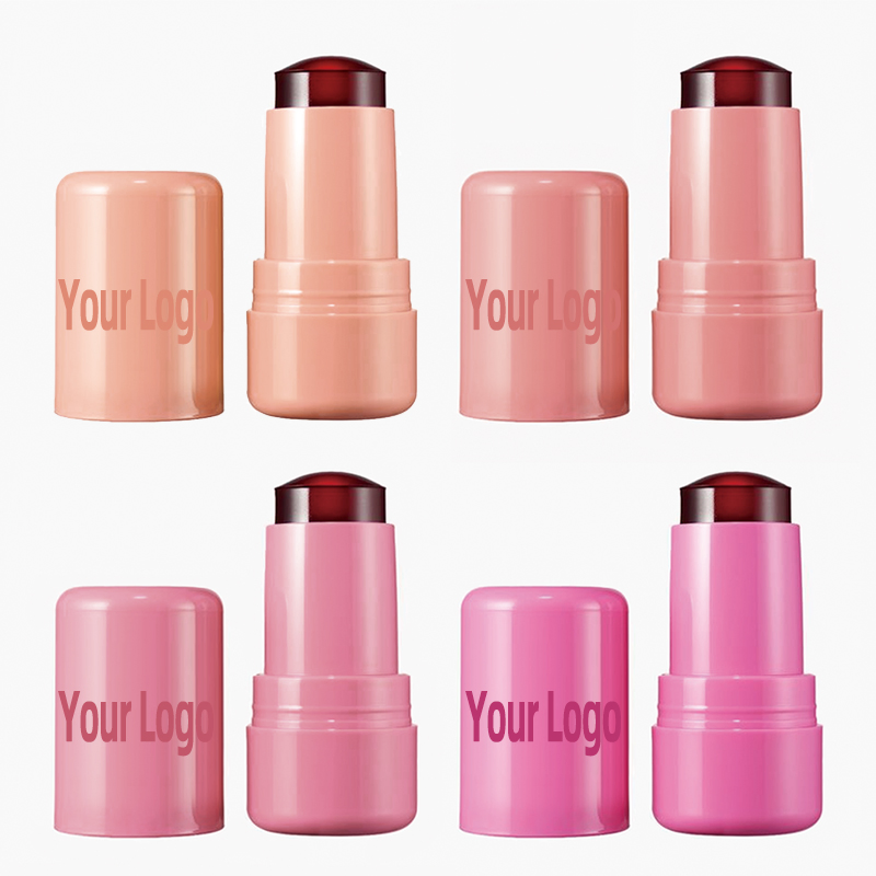 Wholesale Beauty Cosmetics Multi Colors Jelly Blusher Stick Customized Logo Cream Blush Vegan