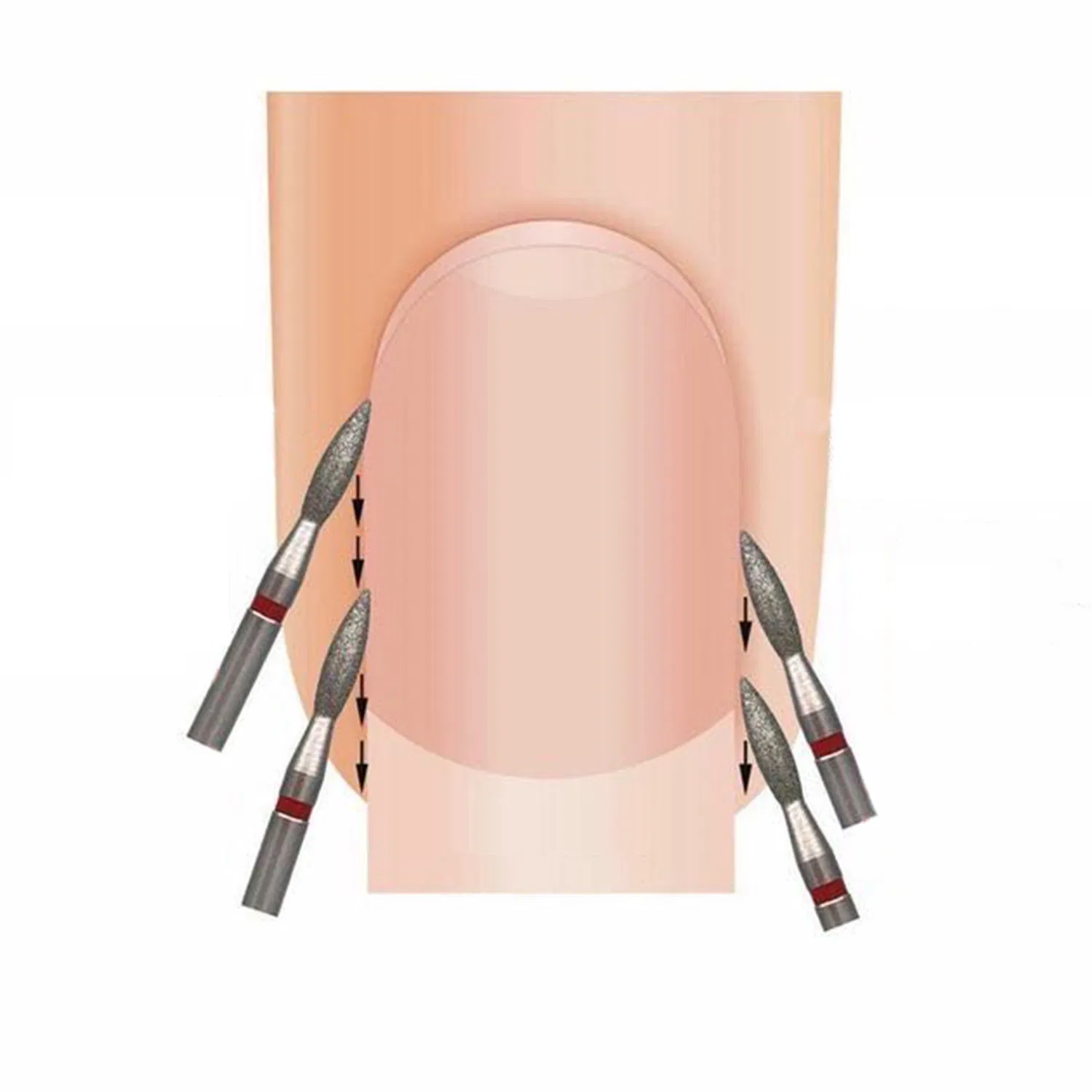 Flame Shape Cuticle Clearning Russian Dry Manicure Diamond Nail Drill Bits