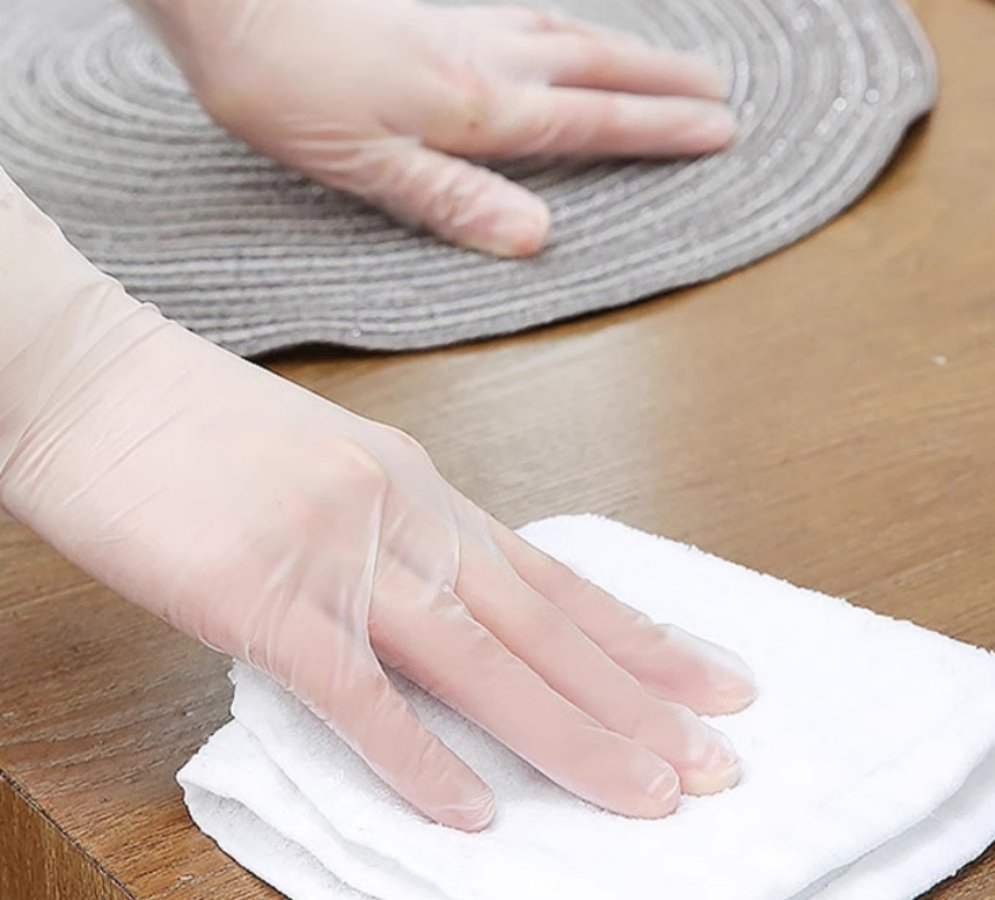 Disposable Transparent PE Plastic Film Gloves Beauty Salon Catering Takeaway Crayfish Food