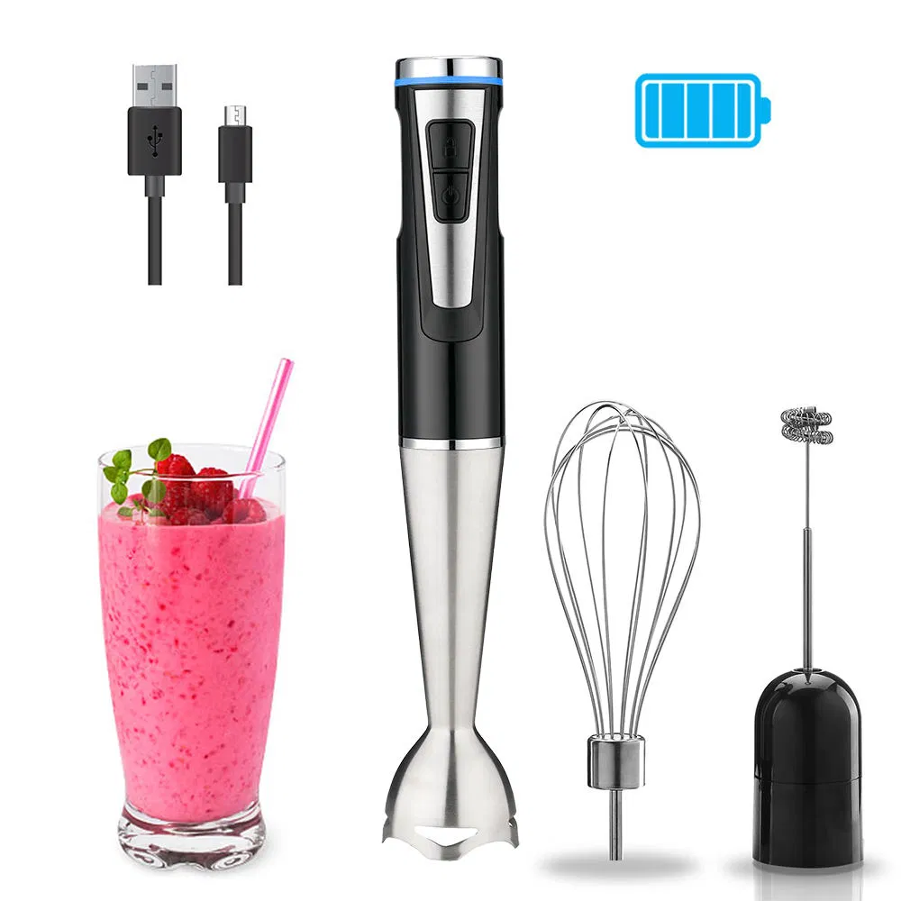 New 2 Speeds Battery Operated Electrical Immersion Blender Cordless Hand Blender