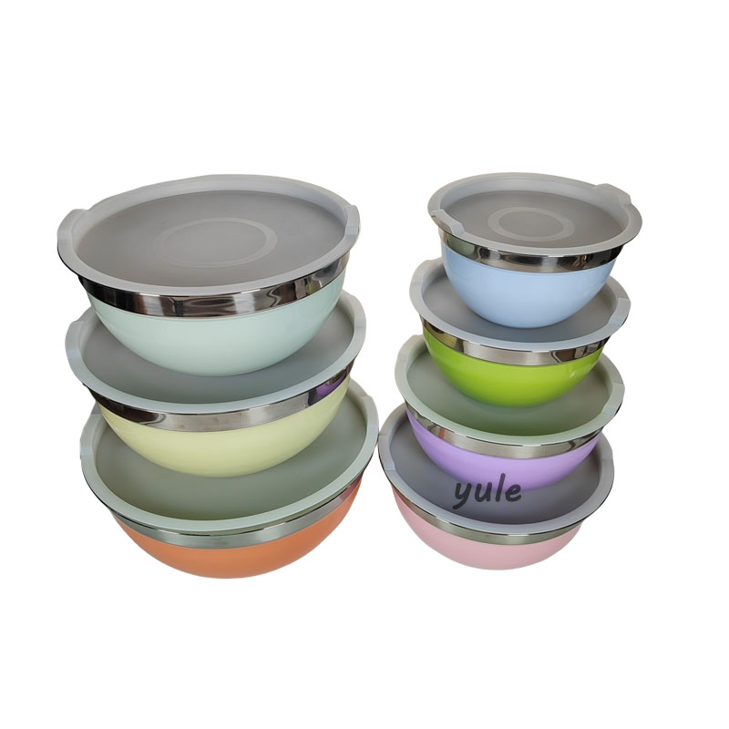 BPA Free Food Grade Safe SS304 Eco-Friendly Kitchen Gadgets Baking Assistant Mixing Bowl with Lid Stainless Steel Salad Bowl