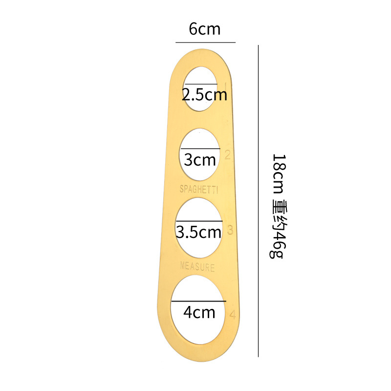 4-Hole European Standard Stainless Steel Noodle Measuring Device Pasta Measuring Ruler