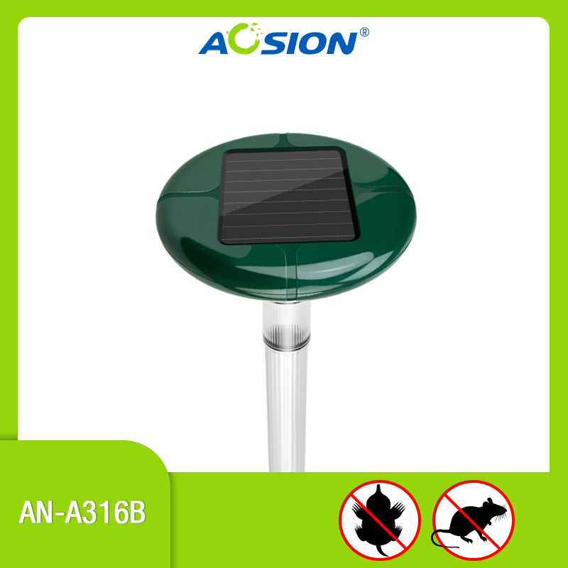 Sonic Mole Repeller for Garden Rodent Control with Solar Powered Lights