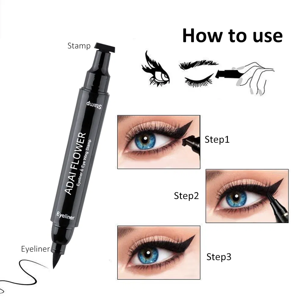 Best Waterproof Long Lasting Hypoallergenic Winged Black Liquid Eyeliner Stamp Wholesale Cosmetics