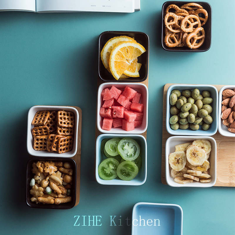 Ceramic Divided Dim Sum Creative Soy Sauce Seasoning Plate