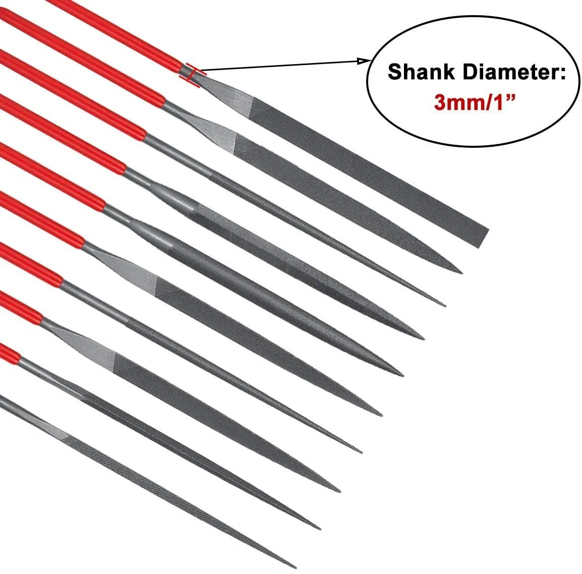 10PCS 6 Inch 150 Grit Electroplated Diamond File Multipurpose Mini Diamond Needle File Set