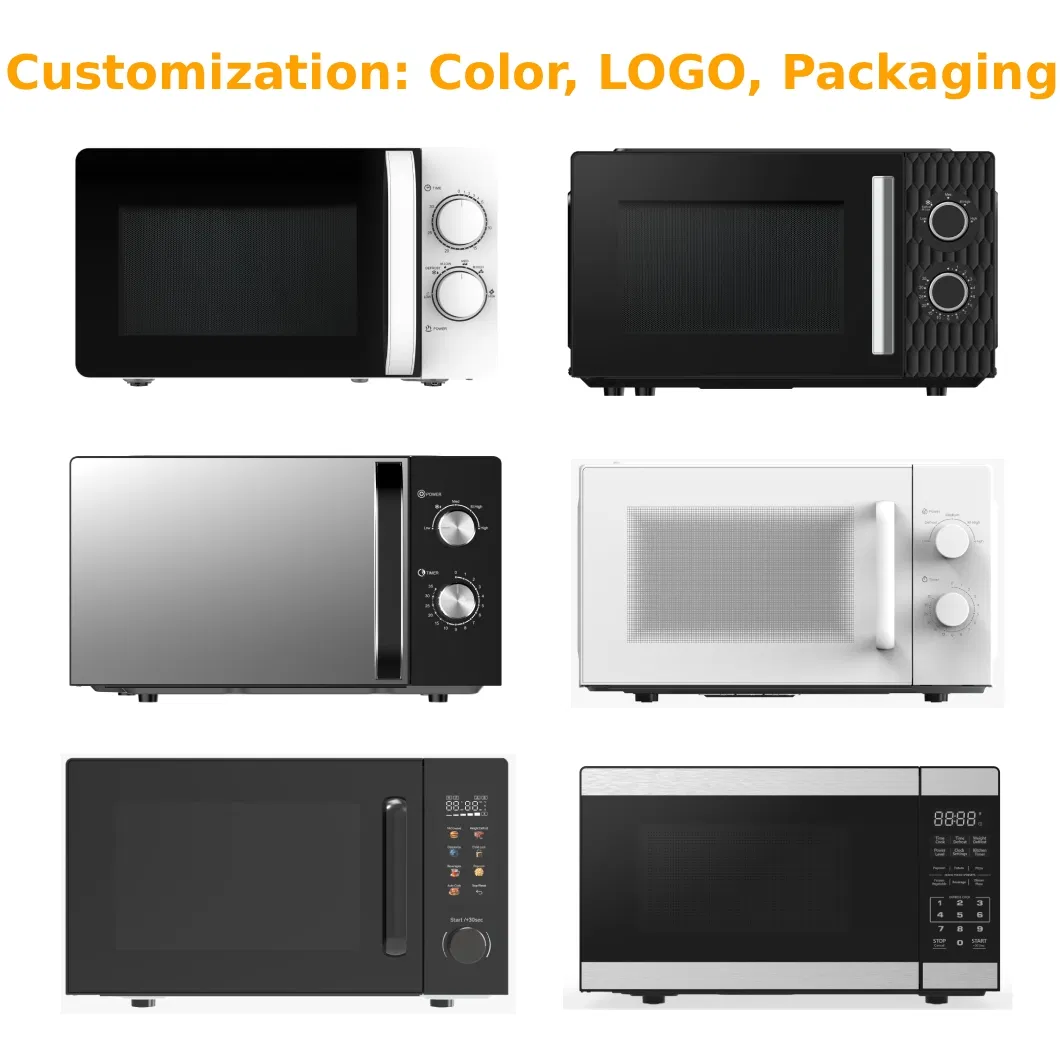 20L 700W Mechanical Countertop Microwave Oven with 2 Knobs 5 Power Levels