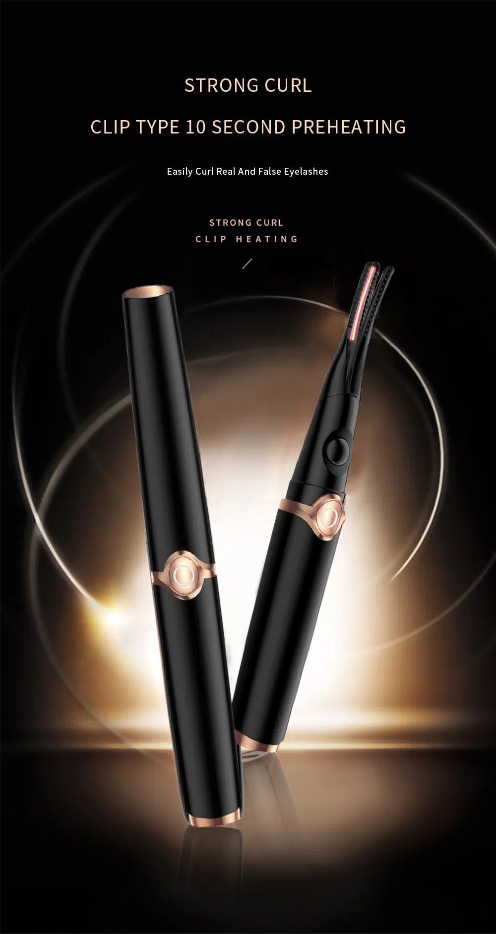 Rechargeable Portable Ion Clip Assistant Electric Eyelash Curler