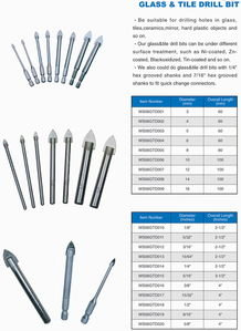 Premium Chrome Coated Glass Drill Bits with Hex Shank