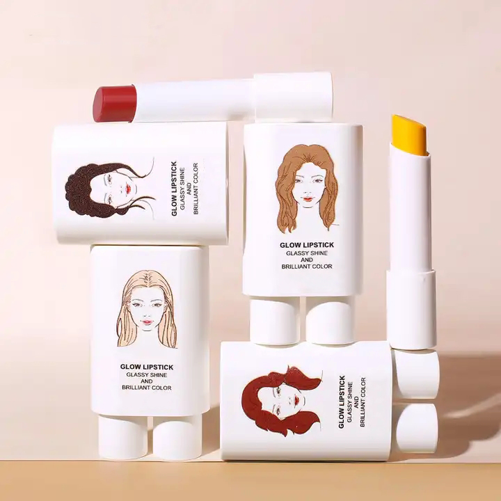 Custom Lip Makeup 2 in 1 Superimposed Color Changing Yellow Glow Lipstick Set