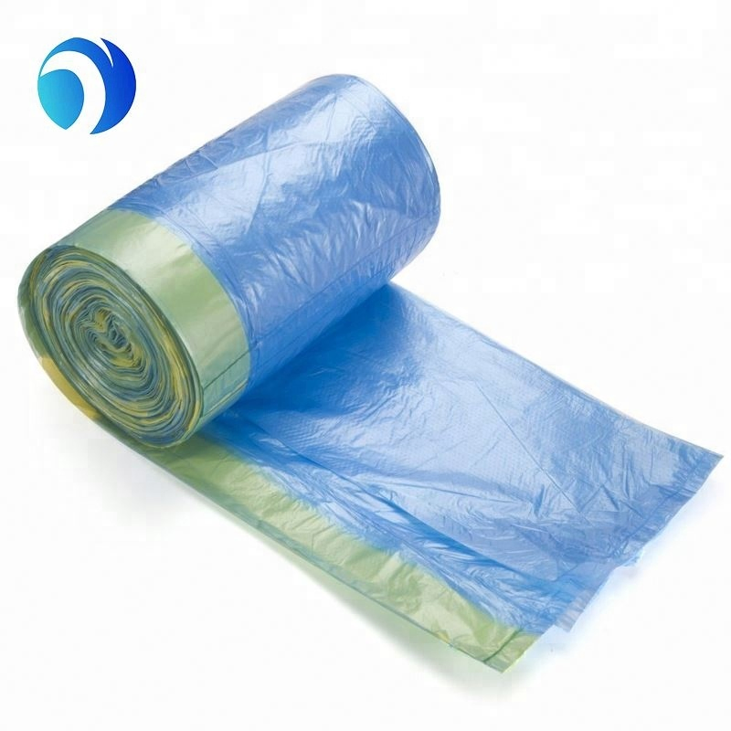 Custom Printed Biodegradable Green Environmental Quality Household Drawstring Garbage Bag