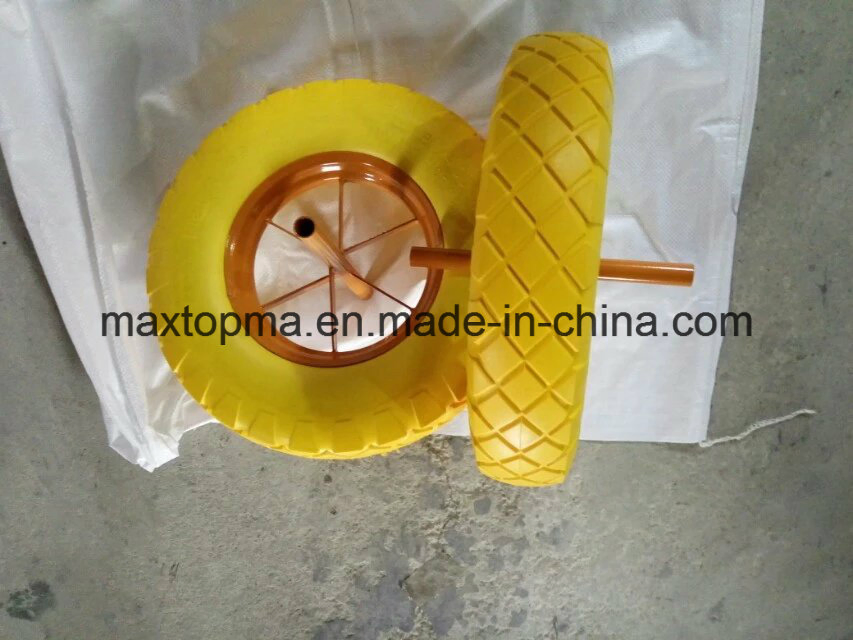 Колесо 4.00-8 с цельной ПУ-пеной и квадратным протектором