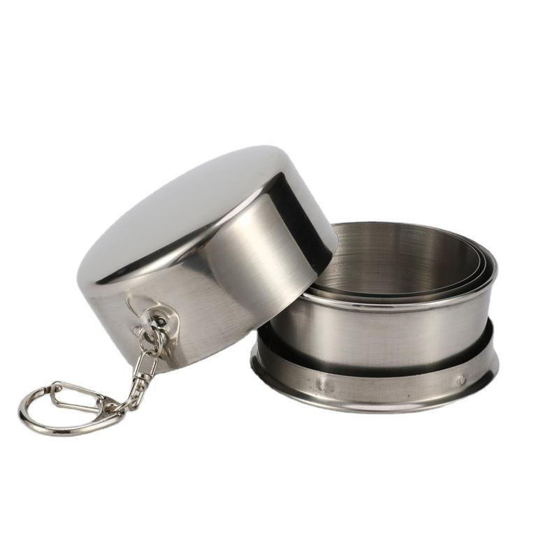 Stainless Steel Metal Camping Cup with Key Chain