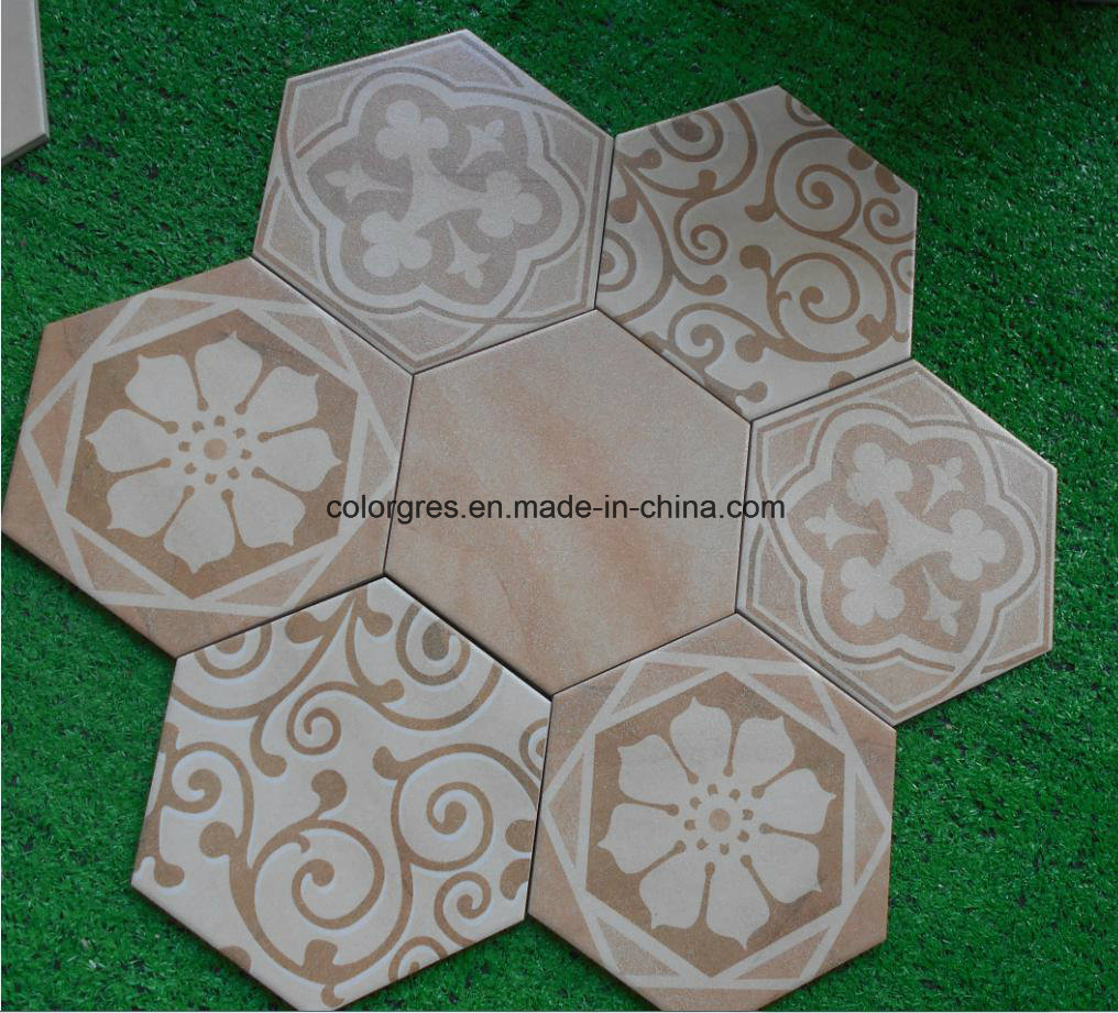 Newest Design Garden Decoration Healthy Candy Glazed Hexagon Tile (200*230mm)