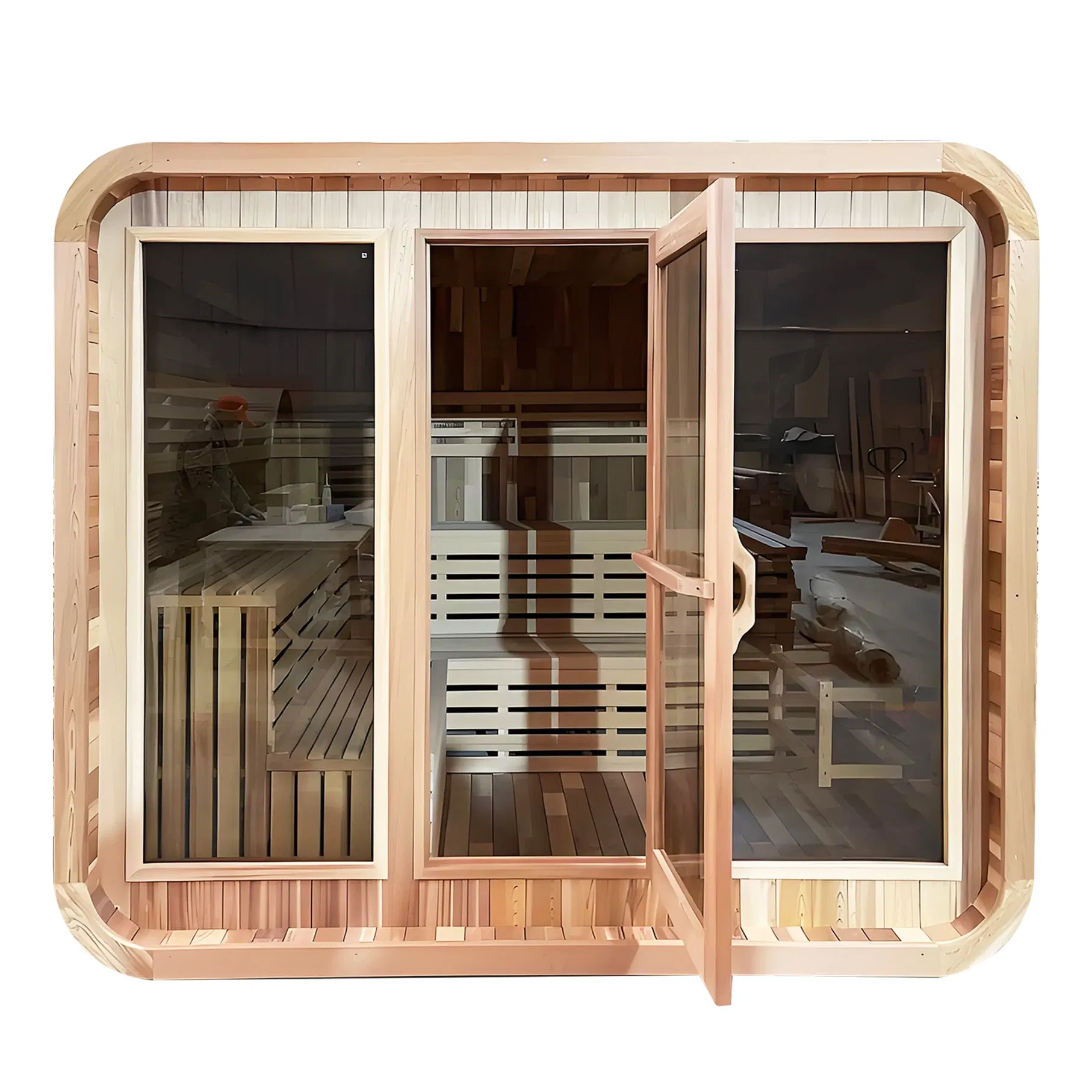 2025 Best Selling Sauna Room for 1 - 3 Person with Tempered Glass