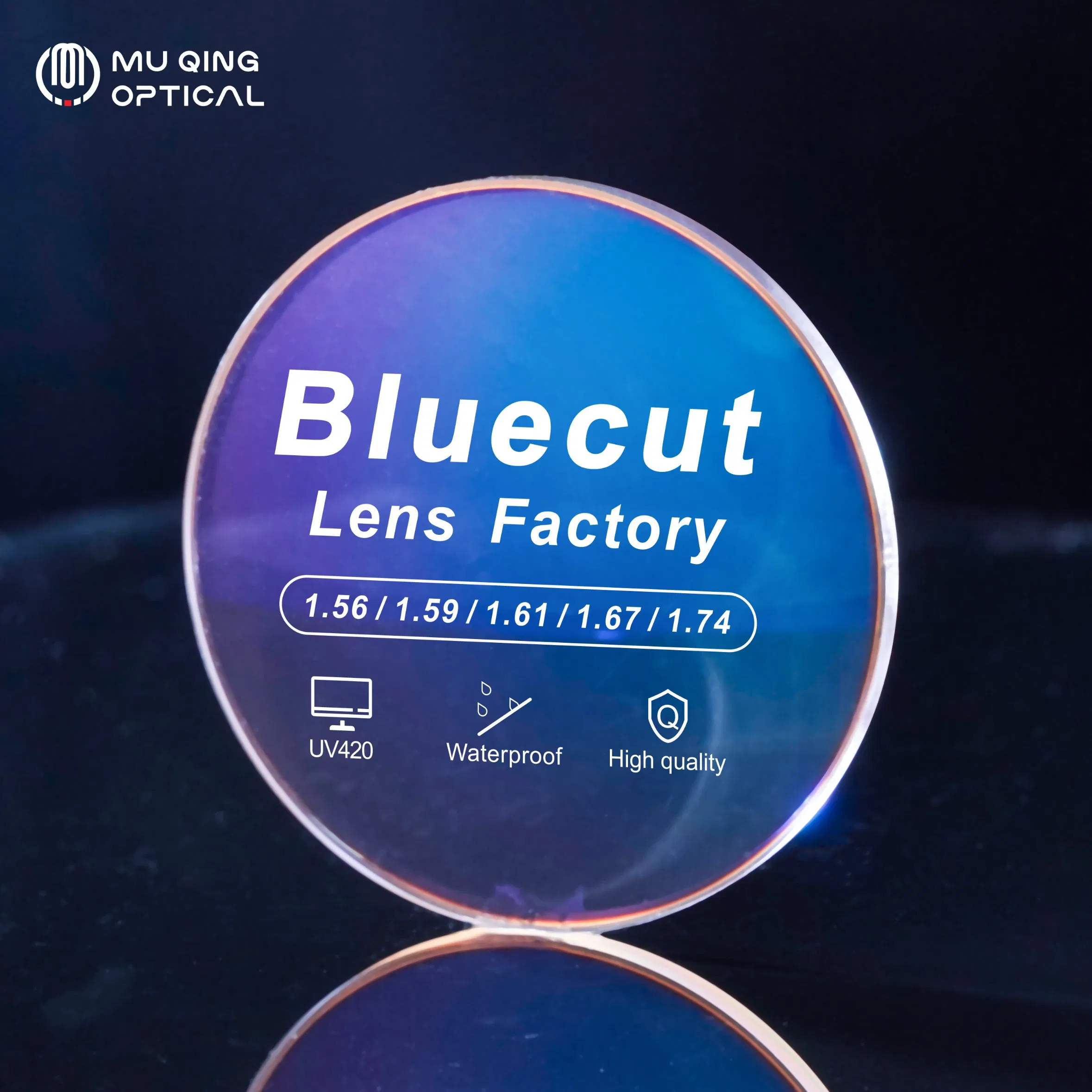 Polycarbonate 1.59 Single Vision Blue Light Lens Cut Optical Lenses 1.59 Blue Block Lenses for Glasses