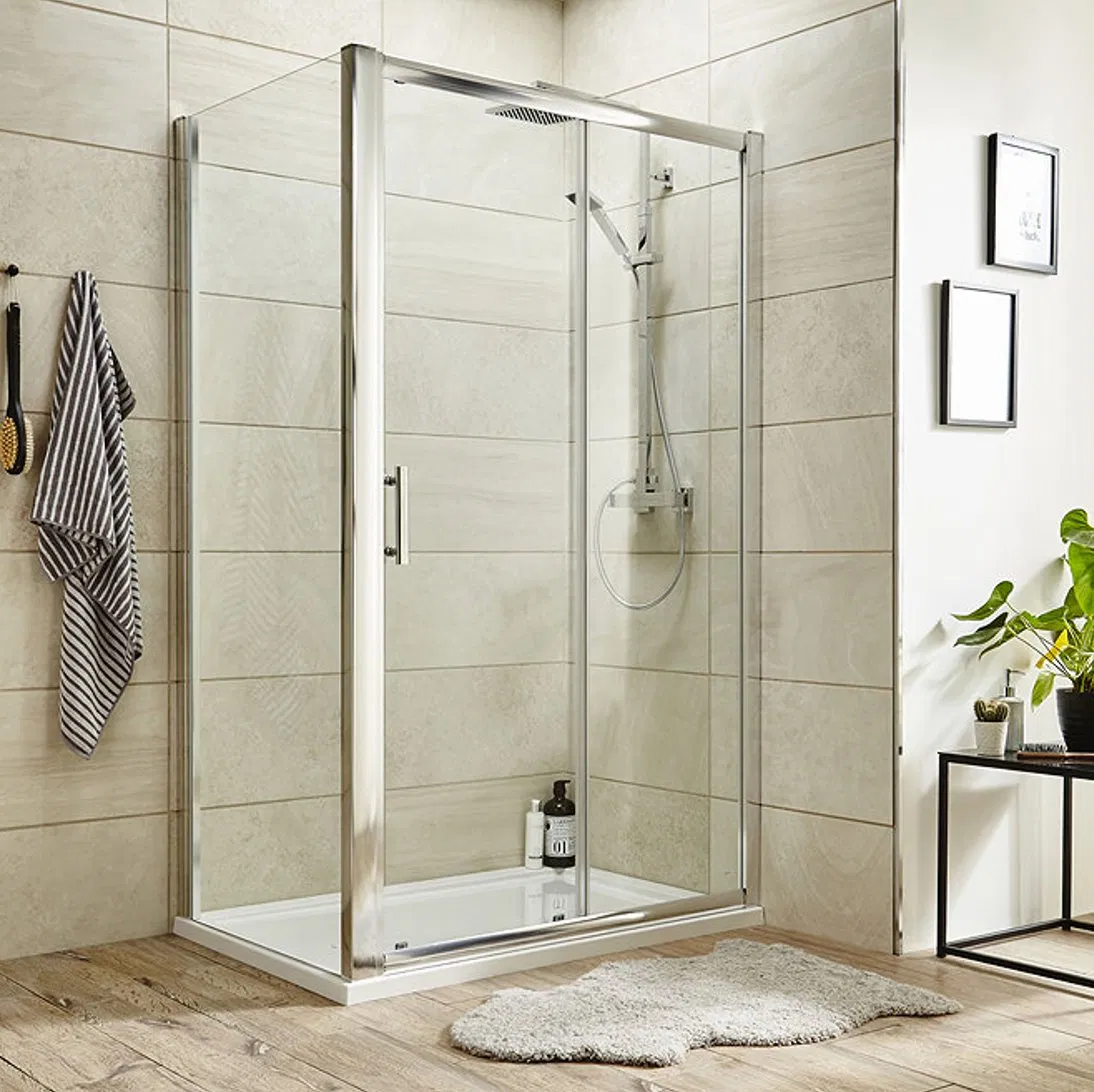 Modern Walk in Shower Enclosure with Clear Tempered Glass