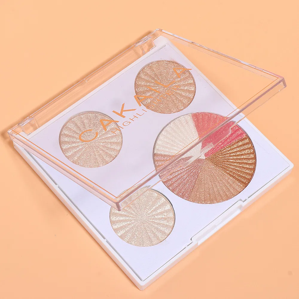 Glitter Contouring Lip Gloss, Cakaila 8 Color Illuminator Lip Gloss Palette, Face Shimmer Brighten Lip Gloss for Women