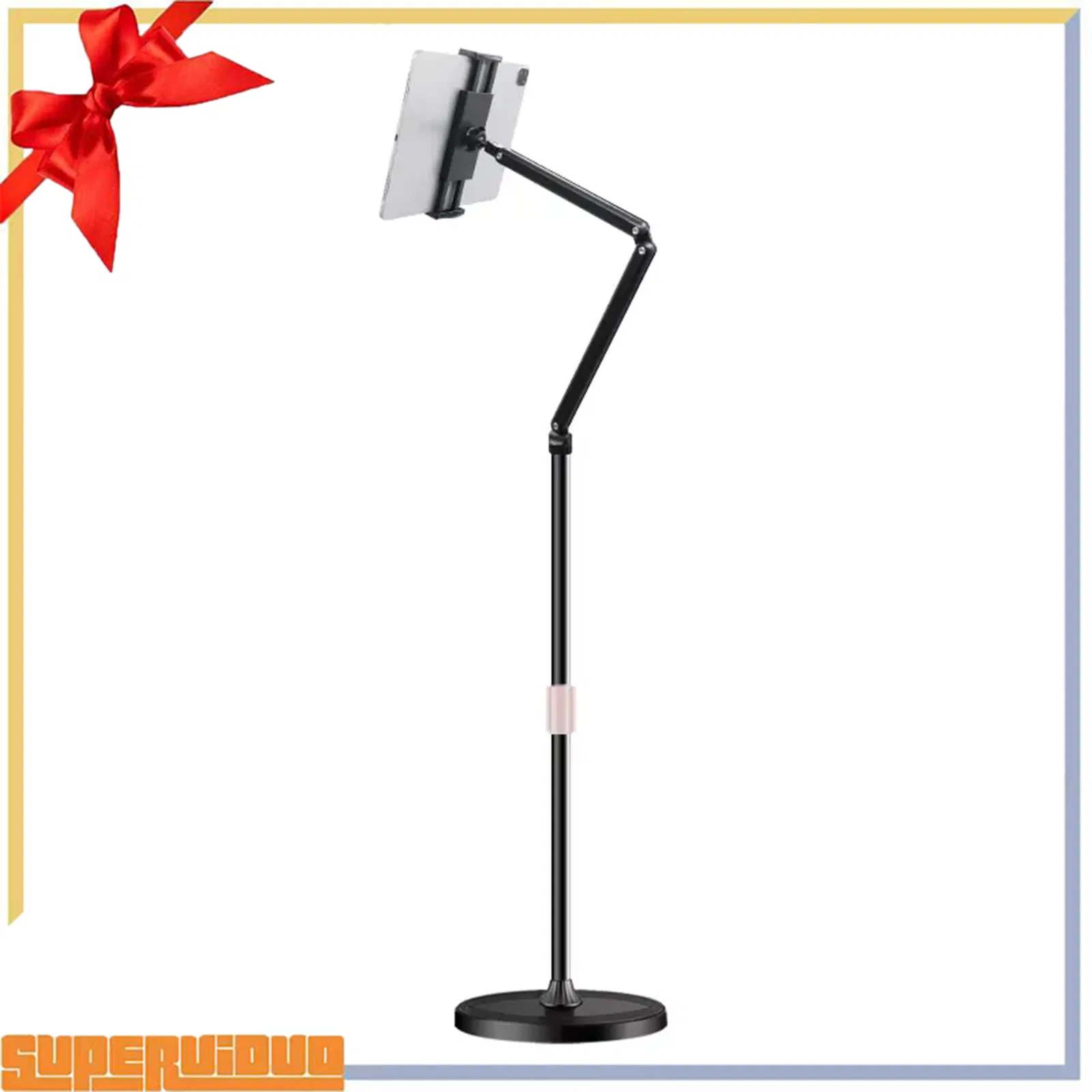 Universal 360-Degree Folding Tripod Bed Phone Holder Metal Adjustable Gooseneck Stand Height Tablet Floor Mount Stabilizer for Vlog Live Wholesale