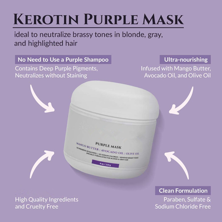 Private Label Nourishing and Moisturizing Purple Hair Mask