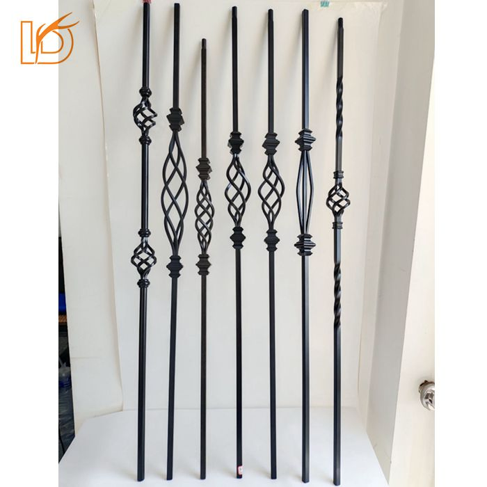 1/2"*44" Hollow Square Big Basket Indoor Staircase Spindles Wrought Iron Baluster Railing