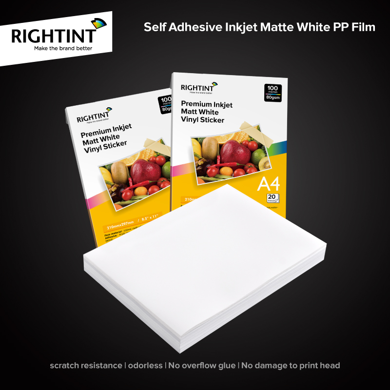 New Rightint A4 Sticker, OEM Shanghai Adhesive Paper Vinyl Film Sticker