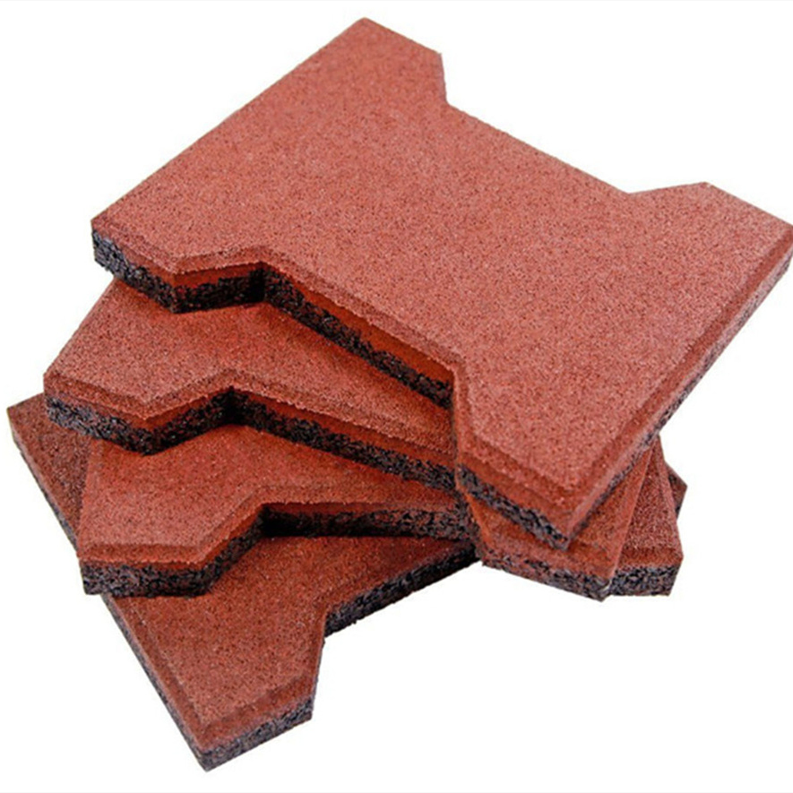 43mm Red/Black Rubber Dogbone Paving Tile for Sale