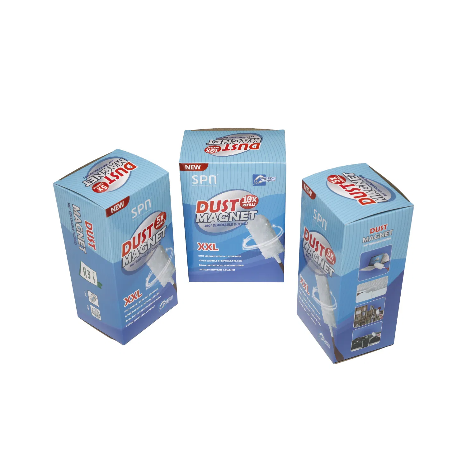 Private Label Cleaning Duster Wipe Non-Woven Static Duster Multi Cleaning Computer Keyboard Duster Car Duster Refill Disposable Dust Duster with Soft PP Handle