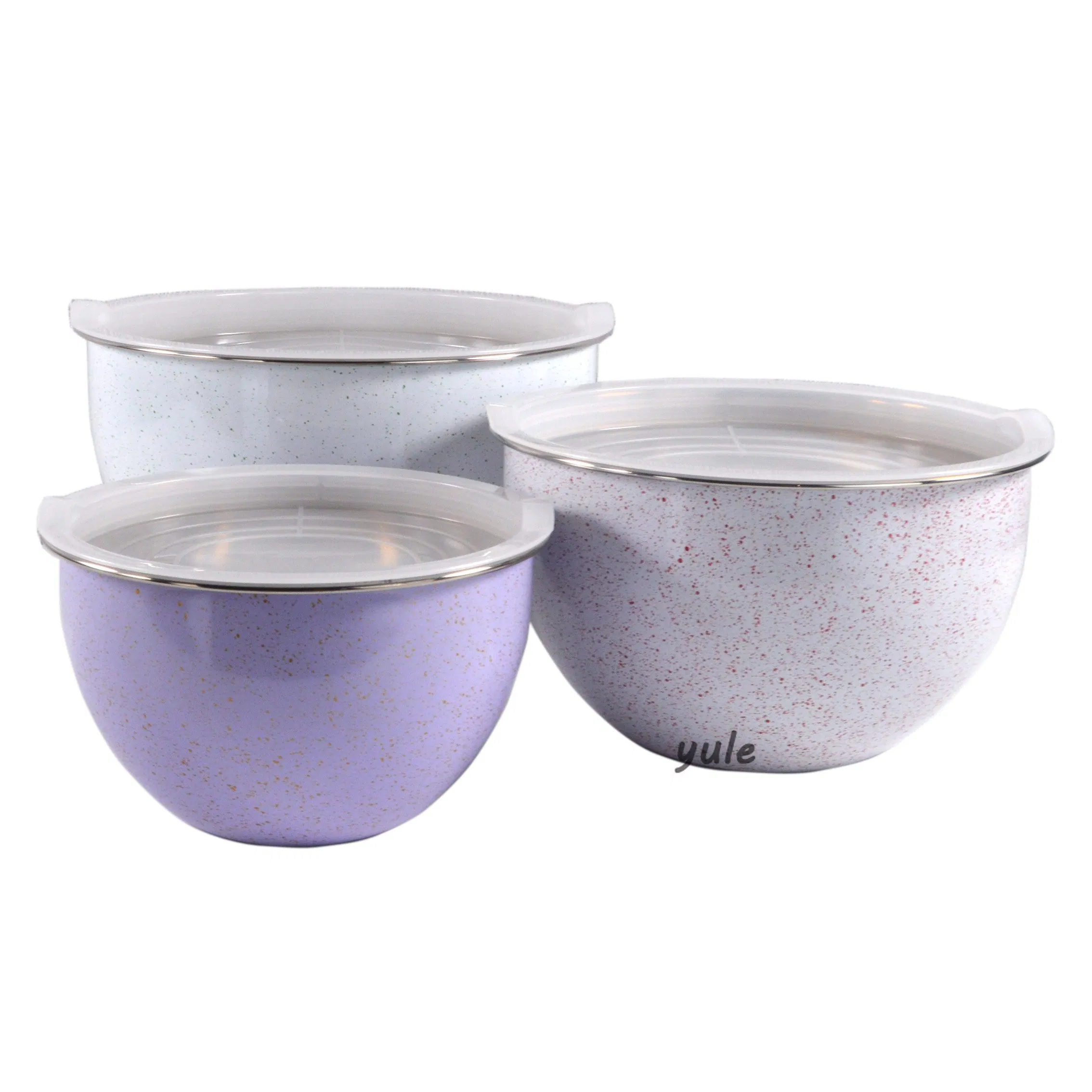 Dinnerware Bowl Sets 3 in One Stainless Steel Kitchen Bowls Salad Containers with Lids Salad Bowl