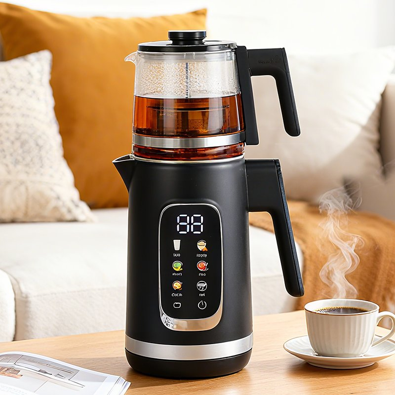 Arabic Tea Samovar Smart Digital Touch Screen LED Display Cordless Temperature Control Electric Tea Kettle with Time Setting