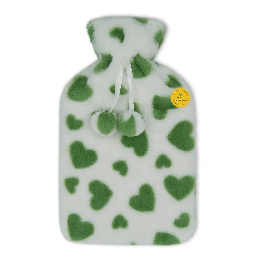 Hot Water Bottle Plush Cover Color Cow Pattern Hot Water Bag Hand Warmer