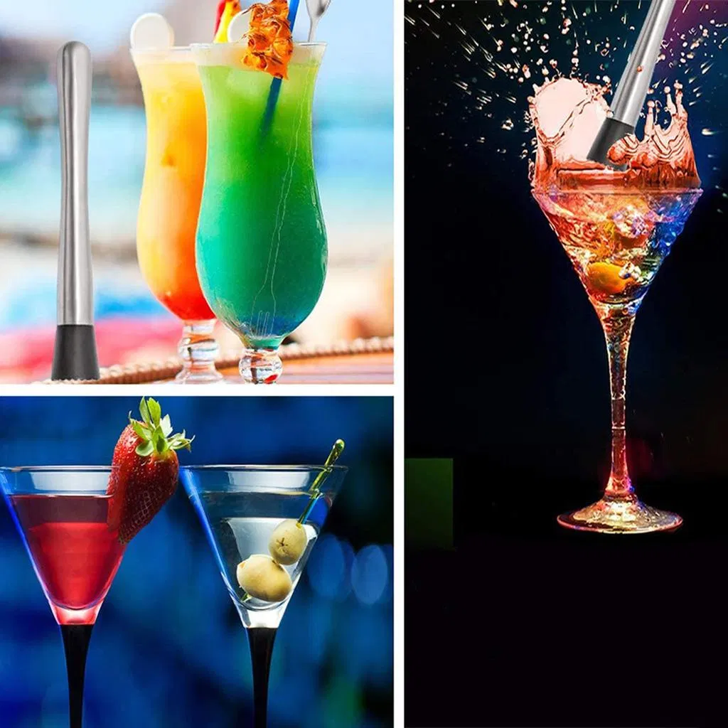 Muddler for Cocktails Bar Spoon 9 Inch Muddler and 10 Inch Bar Spoon Cocktail Mixing Spoon