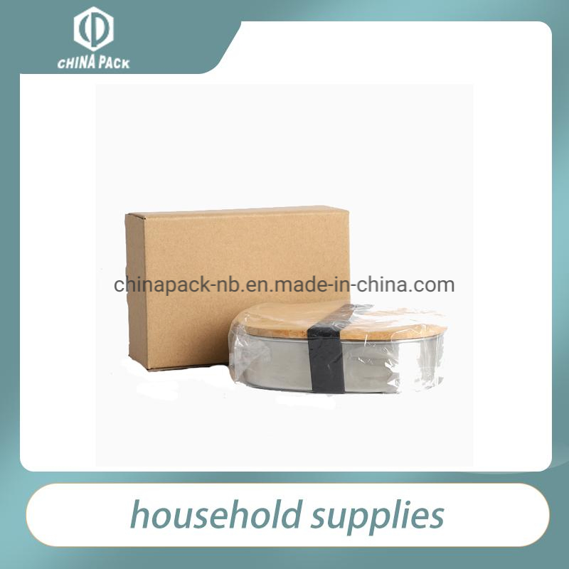 Food Grade Stainless Steel 304 Food Containers Factory Directly 500ml Bamboo Lid Lunch Box Bento Bread Box